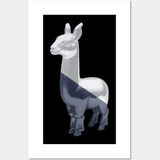 cool llama (Blue and White) Posters and Art
